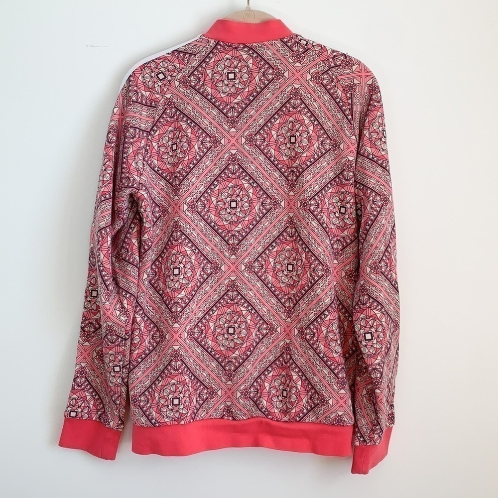 Adidas Pink Geometric Print Zip Up Track Jacket Y2K - Picture 6 of 10